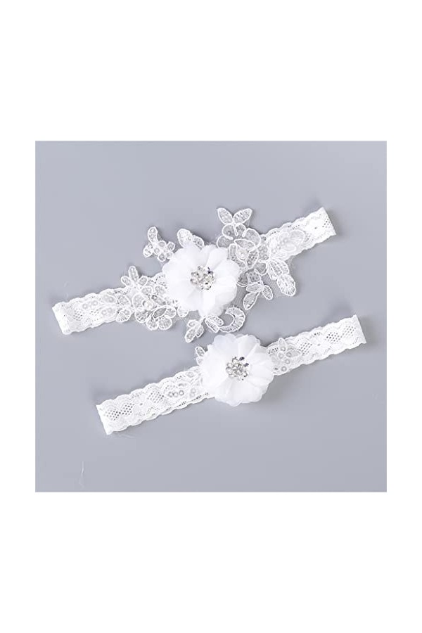 GJRFYJ Séquenins en dentelle en dentelle applique floral jarretières de mariage sexy 2pcs set for les femmes riches en bague 