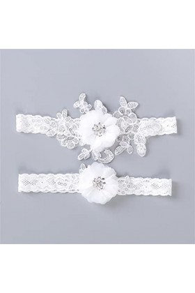 GJRFYJ Séquenins en dentelle en dentelle applique floral jarretières de mariage sexy 2pcs set for les femmes riches en bague 
