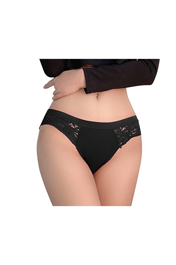 Culotte dépissure en Dentelle Transparente pour Femmes Sexy qualité Respirante Creuse en Coton String Rose Sexy Pink, XXL 