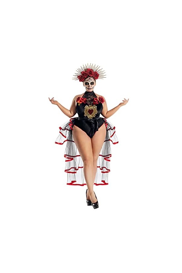 Party King Costume La Muerta pour femme - Noir - Taille 3XL