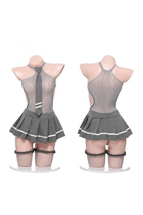 NC - Costume décolière japonaise Lolita Kawaii J K sexy en maille transparente - Pour adulte