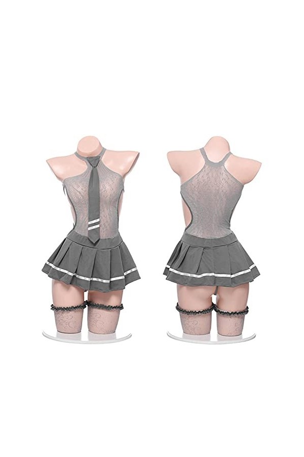 NC - Costume décolière japonaise Lolita Kawaii J K sexy en maille transparente - Pour adulte