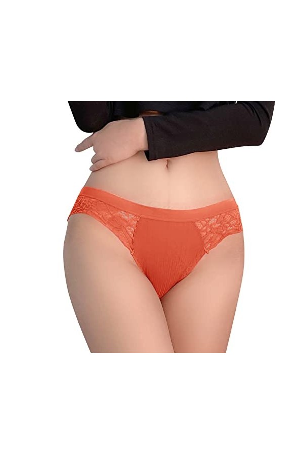 Culotte dépissure en Dentelle Transparente pour Femmes Sexy qualité Respirante Creuse en Coton String Rose Sexy Pink, XXL 