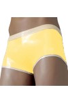 GOCTRN Pantalons Courts en Cuir Mini Shorts Sexy Wetlook PVC Latex Shorts Club Brevet sous-vêtements en Cuir Shorts pour Homm