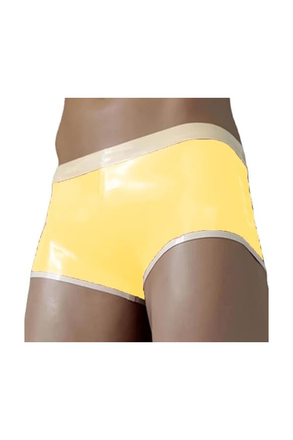 GOCTRN Pantalons Courts en Cuir Mini Shorts Sexy Wetlook PVC Latex Shorts Club Brevet sous-vêtements en Cuir Shorts pour Homm