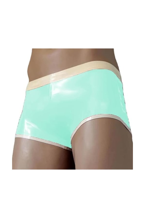 GOCTRN Pantalons Courts en Cuir Mini Shorts Sexy Wetlook PVC Latex Shorts Club Brevet sous-vêtements en Cuir Shorts pour Homm