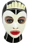 Capuche En Latex Avec Dentelle Frontale Femme De Chambre Uniforme Masque En Caoutchouc Dos Fermeture Éclair Cosplay Tenue De 
