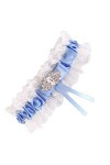 Jarretière Satin Bow Jarretière De Mariée Élastique Jambes De Dentelle De Diamant Esthétique avec Boucles De Jambe Color : C