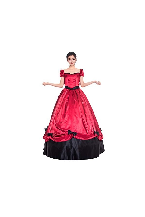 Robe de fête du Sud de la Guerre civile 19ème siècle Robe de Belle du Sud Robe de fête Robes victoriennes - Bleu - X-Small