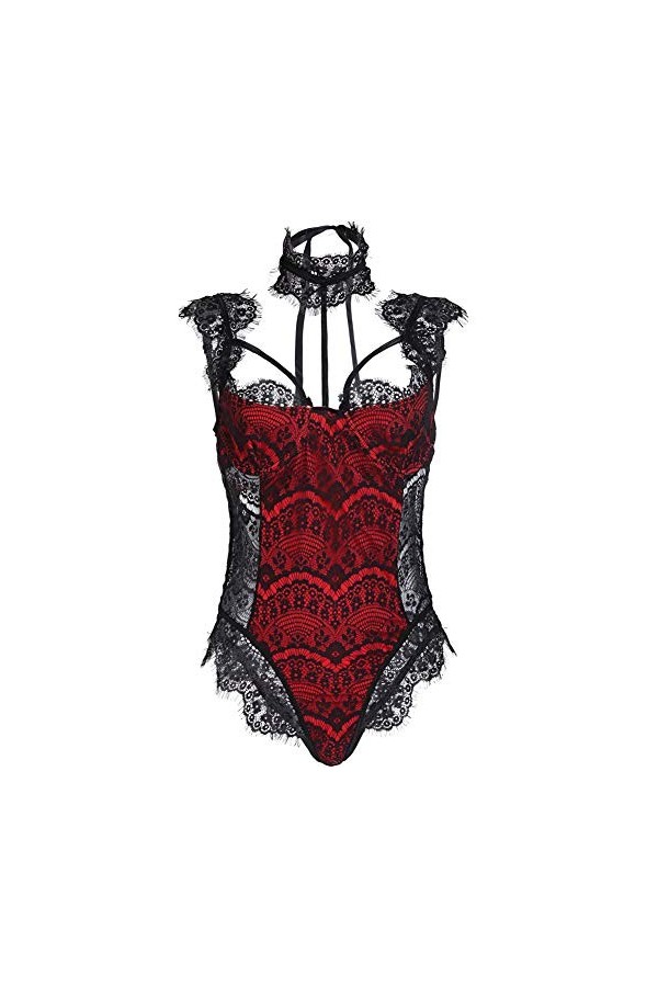 Grande Taille Dames Cils Dentelle Pyjamas Perspective Combinaison Sexy Lingerie Babydoll Intime Femme Pyjamas Vêtements, Viol