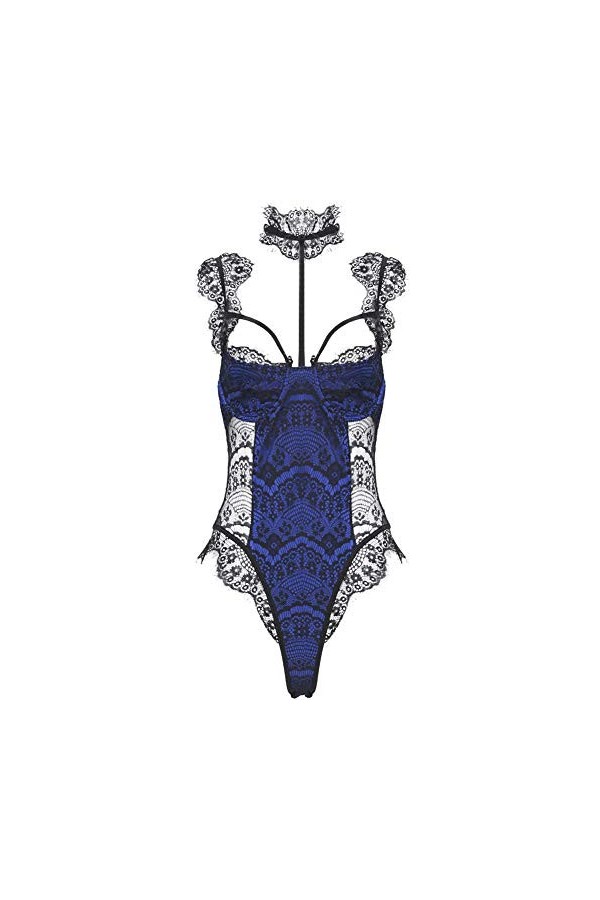 Grande Taille Dames Cils Dentelle Pyjamas Perspective Combinaison Sexy Lingerie Babydoll Intime Femme Pyjamas Vêtements, Viol