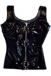 Latex Caoutchouc Noir Sexy Haut Sans Manches Confortable,Autres Couleurs message ,3XL