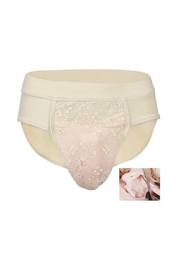 DNJKH Culotte De Travestissement Slip Gaff Caché pour Homme Crossdresser Transgender Shemale Insert Pads