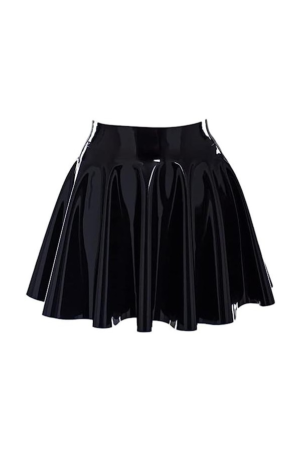 Minijupe En Latex,Noir,XX-Grand