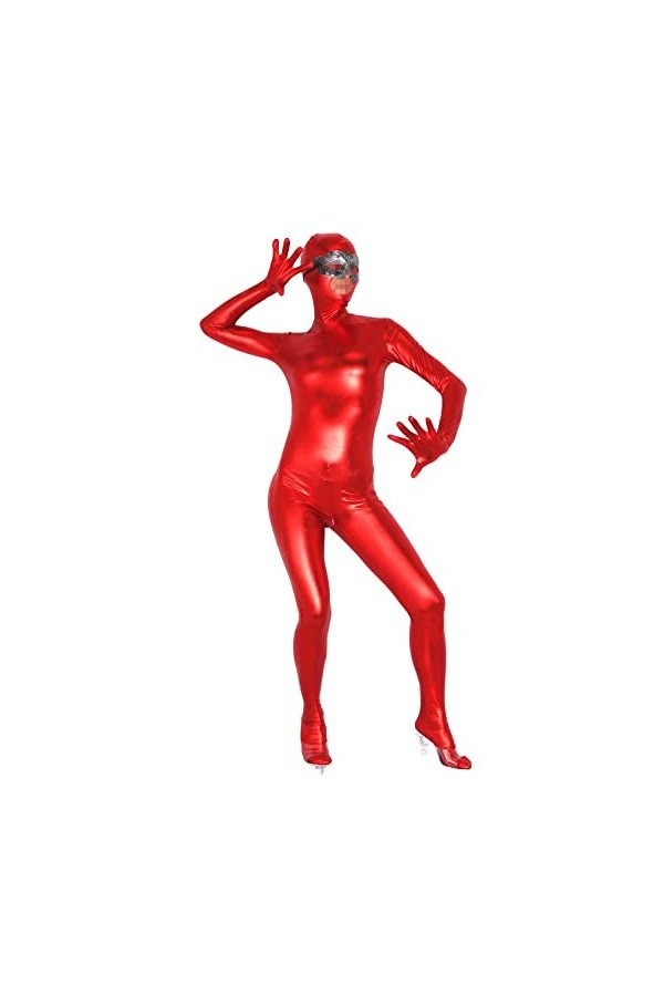 AFEBOO Body Complet Collé Brillant pour Femmes Costume de Performance de Scène Tenues de Cosplay avec Ouverture du Visage et 