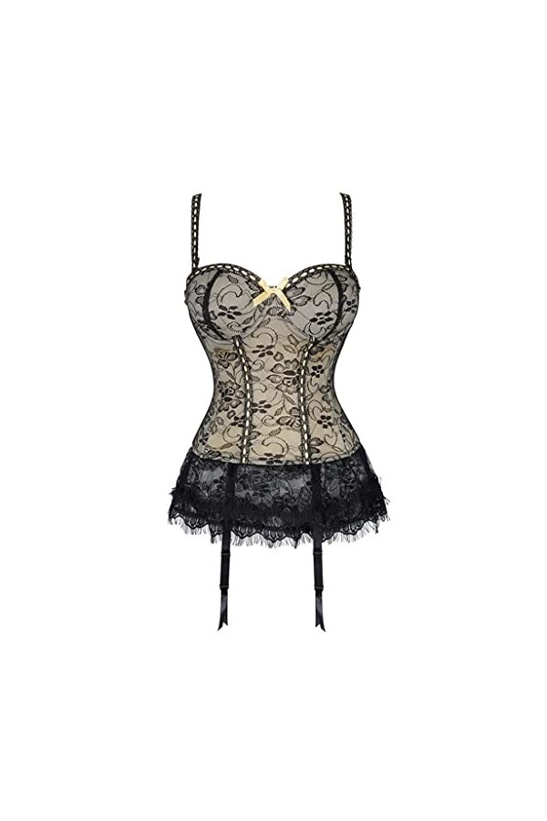 Jupe balançoire en Dentelle en Maille avec Porte-Jarretelles Lingerie Sexy Corset Abdomen Poly Buste Corset Corset Sexy Coul