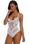 Sexy Creux Halter Cils Dentelle Combinaison Pyjama Femme Dentelle Lingerie Sexy Chemise de Nuit Vêtements de Nuit Couleur : 