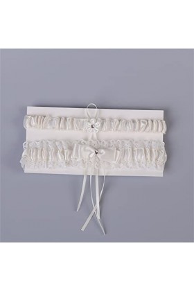 ZLXDP Garter de Mariage Blanc de la Dentelle de Fleur de Fleur