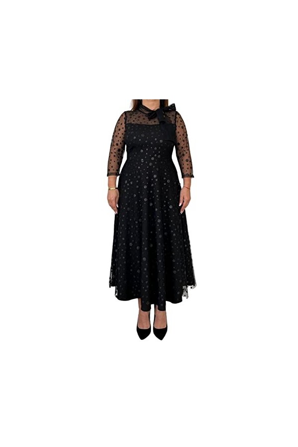 Lea Robe pour Femme, Noir, 42/Grande Taille
