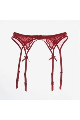 GJRFYJ Garter Sexy Ladies Lace Wedding Lingerie Slim Fit Garter Lingerie Femmes Metal Clip Mariage Mélangers Color : Red, Si