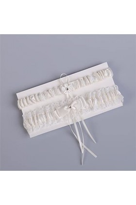 GJRFYJ Garter de mariage Blanc de la dentelle de fleur de fleur Color : White, Size : One size 