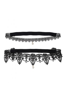 JJZXD Femmes noires sexy dentelle de jambe de jambe de cuisse de cuisse de mariage Color : Black, Size : Medium 