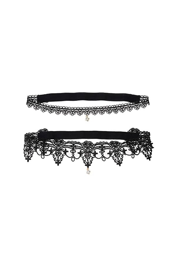 JJZXD Femmes noires sexy dentelle de jambe de jambe de cuisse de cuisse de mariage Color : Black, Size : Medium 