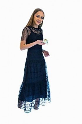 Bluemary Robe en dentelle transparente - Noir - 36