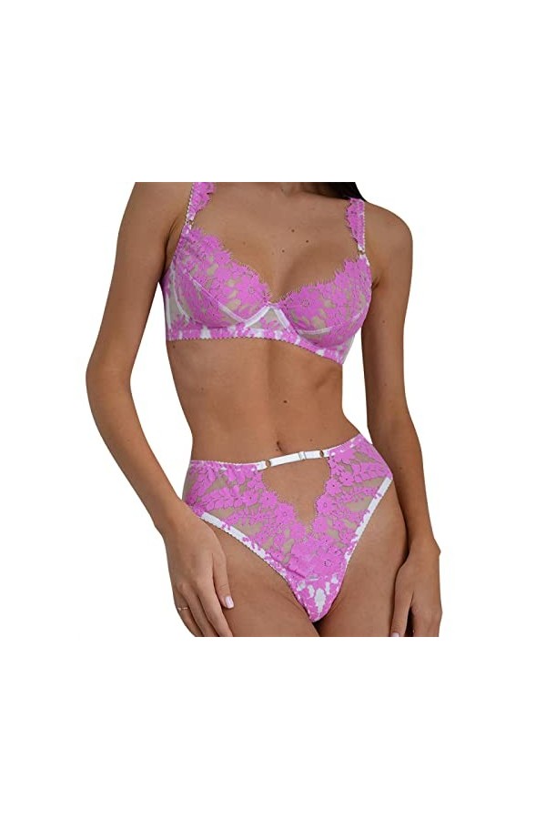 Lingerie Sexy pour Femme Dentelle Dentelle Sexy Lingerie érotique Confortable Deux pièces