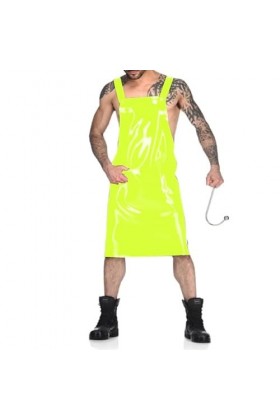 JQYTEN Hommes nouveauté robe dos nu PVC scène Performance Costume Sexy serveur Cosplay uniforme dos croisé robe à bretelles