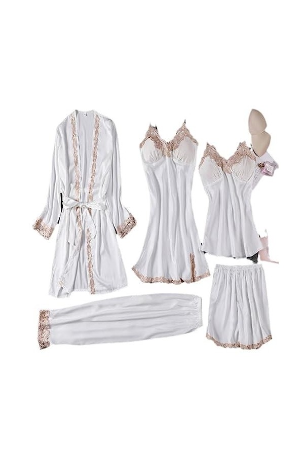 Ouvrir lentrejambeFemme Sexuelle, Lingerie Sensuelle, Pyjama, Coussinets de Poitrine, Bretelles, Loungewear, Soie glacée, Ch