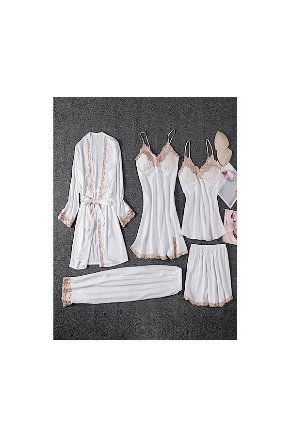 Ouvrir lentrejambeFemme Sexuelle, Lingerie Sensuelle, Pyjama, Coussinets de Poitrine, Bretelles, Loungewear, Soie glacée, Ch