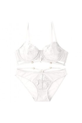 Montrer Petite Poitrine Français Broderie Dentelle Soutien-Gorge Creux Rassembler Soutien-Gorge Ensemble Lingerie Sexy Femmes