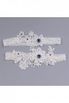 ZTTTD Mariage de jarrets Floraux Blancs Garter Sexy 2 pièces Set Dames Bridal Cuit Bague Bridal Mand Garter