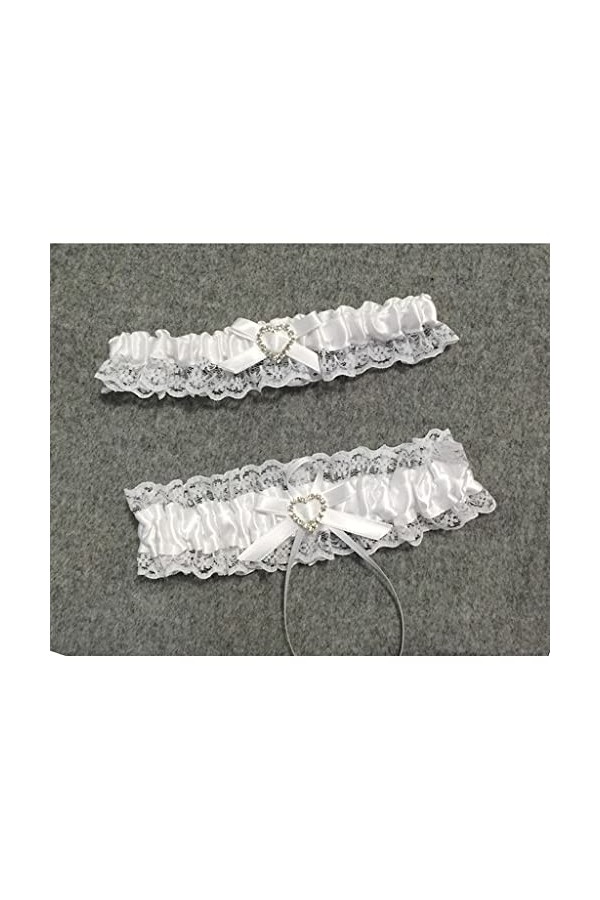 JJZXD Garter Rignestone perle à la broderie blanche Color : A, Size : One Size 