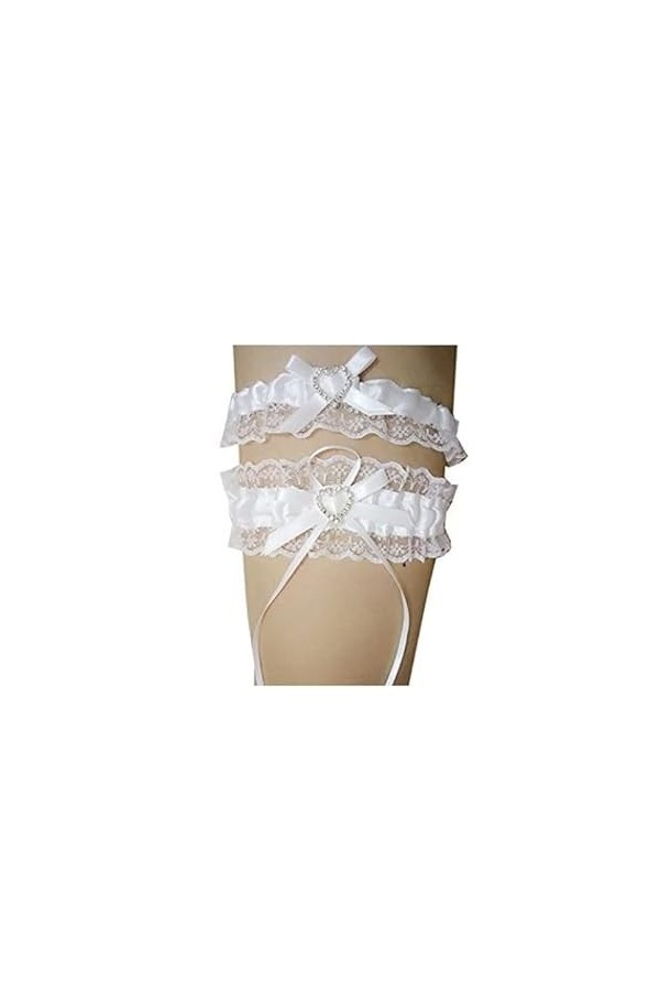 JJZXD Garter Rignestone perle à la broderie blanche Color : A, Size : One Size 