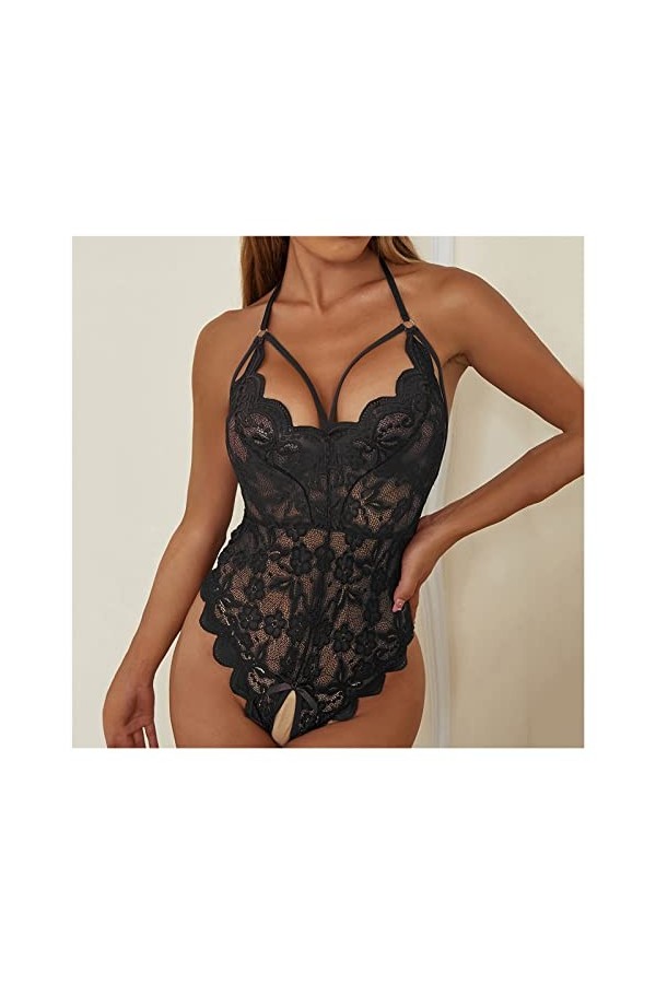 LZQDM Femmes One Pieces Lingerie Lingerie sensuelle Sexy Femmes Costumes Red Plaid Color : A, Size : M code 