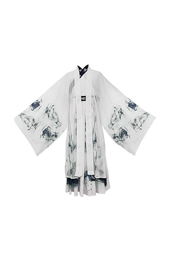 JIMINISO Peinture à lencre Noire Hanfu Hommes/Femmes Chinois Traditionnel Adulte Halloween Cosplay Costume déguisement pour 