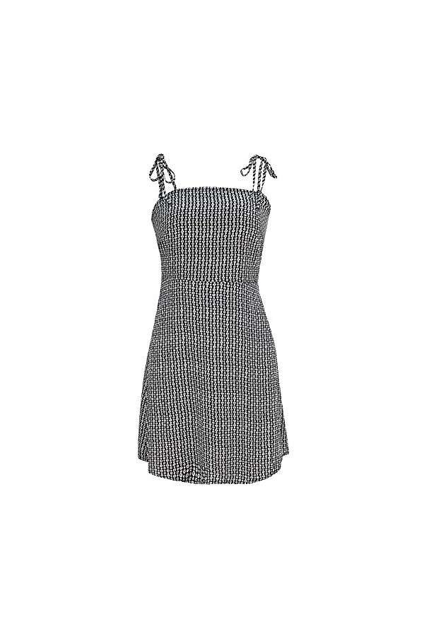 CHYSP Robes dété Femme Lace-up enveloppé Slim Robes Casual Sexy Suny Street Street Jupes Color : Black, Size : XLcode 