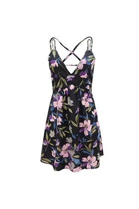 CHYSP Robes de Femme avec des Bretelles serrées Sexy Bretelles imprimées Robes imprimées Jupes de Vacances décontractées Vête