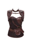 Heqianqian Corset gothique steampunk pour femme avec baleines en acier respirant couleur : noir, taille : 5XL 