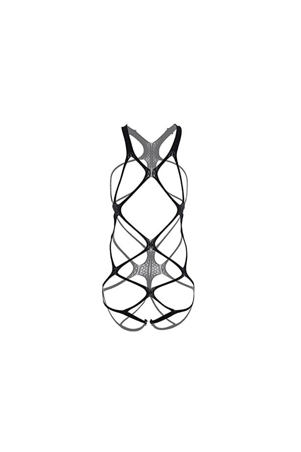 TONZN Bodystocking Sexy pour Femme - Lingerie érotique - Babydoll - sous-vêtements - Catsuit Noir Taille Unique Rose Rouge