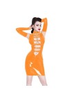 JQYTEN Sexy Latex PVC Wet Look Mini Dress with Fingerless Gloves Women PVC Sleeveless Belts Front Vestido Novelty Dancing Clu