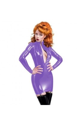 Lady Office Dress Wet Look Shiny PVC Women Dresses Faux Latex Package Hip Clubwear Mini Long Sleeve Vestido Summer Dress
