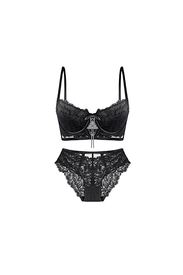 Sexy Creux Brodé Dentelle Lingerie Femmes Bandage Beau Dos Rassemblement Grande Taille Soutien-Gorge Ensemble Soutien-Gorge 