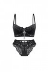 Sexy Creux Brodé Dentelle Lingerie Femmes Bandage Beau Dos Rassemblement Grande Taille Soutien-Gorge Ensemble Soutien-Gorge 