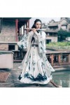 JIMINISO Peinture à lencre Noire Hanfu Hommes/Femmes Chinois Traditionnel Adulte Halloween Cosplay Costume déguisement pour 