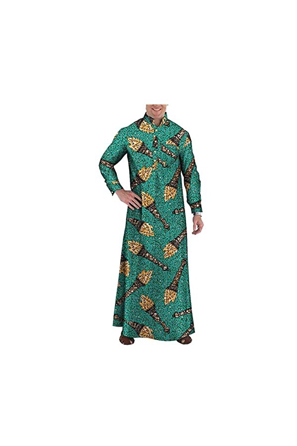 Kuendrem Dashiki Ankara Robe longue à manches longues pour homme - - 5X-Large