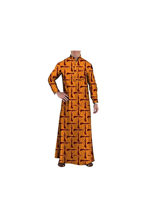 Kuendrem Dashiki Ankara Robe longue à manches longues pour homme - - 5X-Large