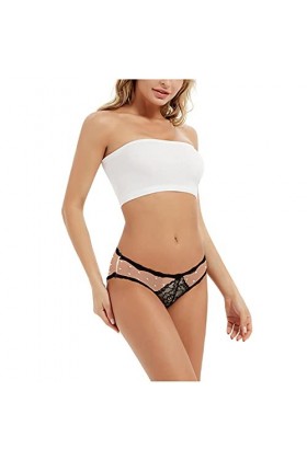 Culotte sexy en coton transparent respirant en dentelle creuse pour femme Rose Lingerie pour jeux sexuels, beige, taille uniq